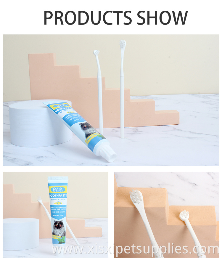 Factory Wholesale 3 In 1 Dog Dental Care Pet Toothbrush Set Dog Tooth Brushes Cat Toothpaste ToothBrush